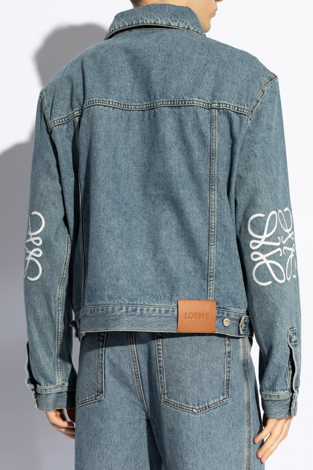 LOEWE logo-detail long-sleeve jacket - Blue Denim Jacket